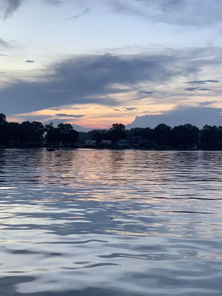 ripples at sunset on jackson lake